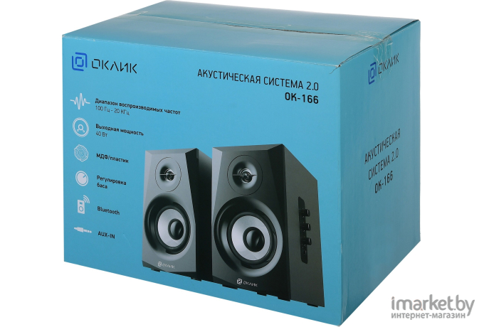Мультимедиа акустика Oklick OK-166 BT 2.0 40 Вт черный